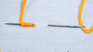 basic hand embroidery tutorial bullion stitch knot stitch family [upl. by Anaert]