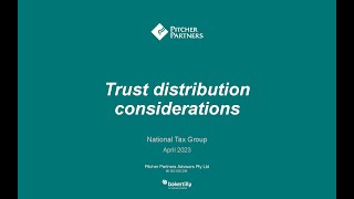 Pitcher Partners  Trust Distributions [upl. by Alfi787]