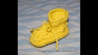 How to crochet a traditional baby bootie [upl. by Given664]