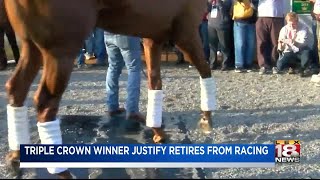 Triple Crown Winner Justify Retires From Racing [upl. by Nylsaj]