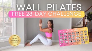 28 Day Wall Pilates Challenge for Beginners  Build Core Strength at Home [upl. by Woodman]