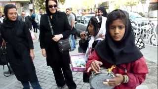 IranYoung girl singing in front of Jomeh BazarTehran2011 [upl. by Akilat]