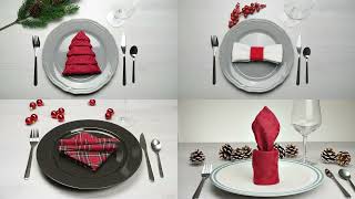 4 Napkin folding ideas for Christmas that will AMAZE your guests [upl. by Ezekiel635]