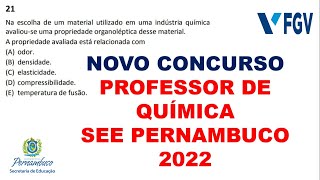 QUESTÃO DE QUÍMICA BANCA FGV SEE PERNAMBUCO [upl. by Dopp]