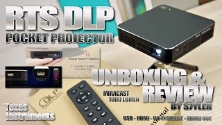 RTS DLP Projector Texas Instruments  Great Affordable Pocket Projector with Miracast  by s7yler [upl. by Maletta]