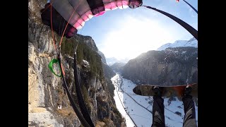 SNOWBOARD BASE JUMP In the Swiss Alps [upl. by Ammann]