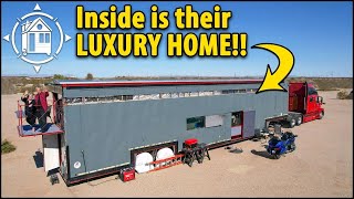 They built a luxury Tiny Home inside of a 18wheeler Semi Truck [upl. by Ancalin513]