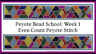 Even Count Peyote Stitch  Peyote Bead School  Week 1 [upl. by Mccallum]