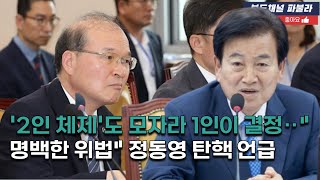 quot방통위 2인 체제도 모자라 1인이 결정‥ 명백한 위법quot 정동영 탄핵 언급 [upl. by Len]