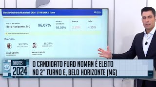 O candidato Fuad Noman é eleito no 2° turno e Belo Horizonte MG  SBT News [upl. by Attenohs]