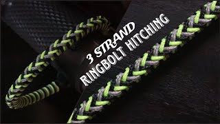 HOW TO MAKE 3 STRAND RINGBOLT HITCHING PARACORD BRACELET EASY PARACORD TUTORIAL DIY [upl. by Spain878]