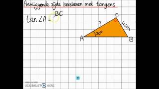 Aanliggende zijde bereken met de Tangens [upl. by Nomad]