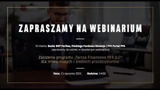 Webinar  Założenia Programu „Tarcza Finansowa PFR 20” dla mikro małych i średnich przedsiębiorstw [upl. by Iloj]