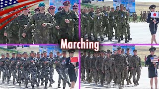 Parade Showcases Various Military Marching Styles from Different Countries [upl. by Latreshia518]