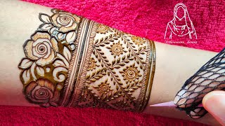 Beautiful Heavy Bridal Henna Design  Latest Indian Mehndi design Tutorial  Thouseen Syed [upl. by Tezil]