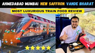 Brand New Saffron Ahmedabad Mumbai Vande Bharat Express Inaugural Journey with Food Review [upl. by Ruffina]