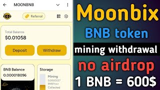 Free BNB Tokens mining  moonbox new update  moonbox airdrop update  moonbox bnb tokens  moonbnb [upl. by Kisung]