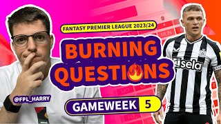 FPL BURNING QUESTIONS GW5 Part 2  FPLHarry and AboveAverageFPL Adam  fantasypremierleague [upl. by Aicilana]