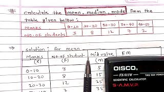 Statistics  Mean Median amp Mode for a grouped frequency data  Continuous series  Arya Anjum [upl. by Inhsor]