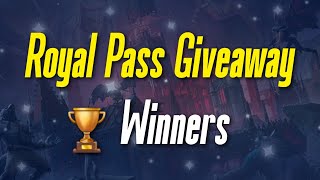 Royal Pass Giveaway Winners Announcement 🥳💥 [upl. by Adnahsam]