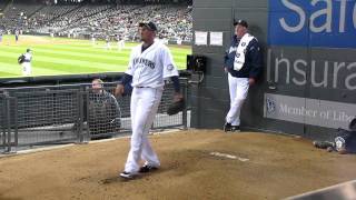 Felix Hernandez pitching in the Mariners Bullpen pregame 42111 HD [upl. by Tihw662]