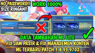 Data Fix Jam Pasir ML Terbaru Patch Festival Pemuda Ver 18939702  Fix Jam Pasir ML  Ml Lite [upl. by Cammy]