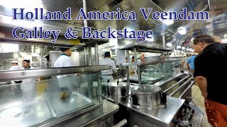 Cruise Ship Behind the Scenes on Holland America ms Veendam Kitchen Galley amp Theater Backstage 4K [upl. by Nilyad]