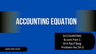 Accounting Equation Prob 2A3  Intermediate Accounting accounting [upl. by Niamrej782]