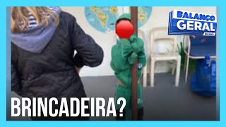 Dono de escolinha preso diz que criança foi amarrada por brincadeira [upl. by Esadnac420]