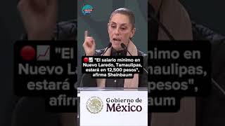 🔴📈 quotEl salario mínimo en Nuevo Laredo Tamaulipas estará en 12500 pesosquot afirma Claudia Sheinbaum [upl. by Tore]