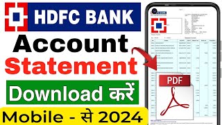 How to Download HDFC Bank Account Statement  HDFC Bank Statement PDF 2024  hdfc bank transaction [upl. by Yve]