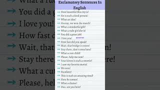 Exclamatory Sentences in Englishlearnenglish englishsentence english ielts ieltsspeaking [upl. by Monteria246]