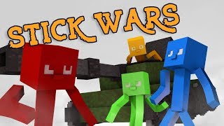 Minecraft Animation  STICK FIGHT ANIMATED Red vs Blue vs Green vs Yellow [upl. by Falcone728]