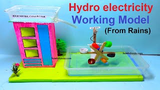 hydroelectricity working model  electricity generation using rain water  howtofunda [upl. by Ruggiero210]