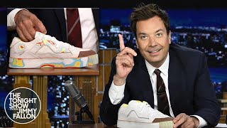 Jimmy Unveils His GobstopperInspired Sneaker Collab with MSCHF  The Tonight Show [upl. by Urbano]