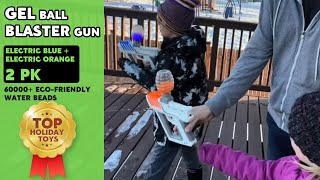 Gel Blaster Orbeez Gun Splatter Ball Gun with 60000 EcoFriendly Water Beads OrangeBlue 2pk [upl. by Ilarrold]