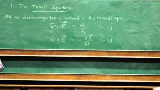 Electromagnetism and Optics  Lecture 1 Maxwells Equations [upl. by Laynad]