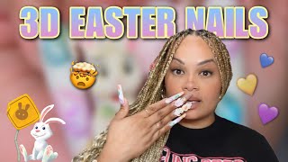 CREATING AN EASTER NAIL DESIGN BASED OFF OF YOUR COMMENTS 🐰🐣 Hard Builder Gel Nails Tutorial [upl. by Eiramnwad]