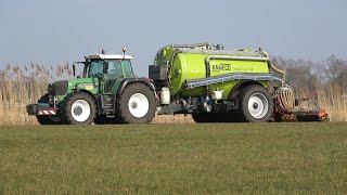 Gras bemesten met Fendt 916 Vario en Kaweco Double Twin Shift  Loonbedrijf Fa Fokkert 2022 [upl. by Akcebar906]