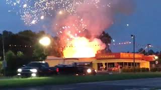 Fireworks explode over South Carolina store after fire ignites them [upl. by Ephrayim142]