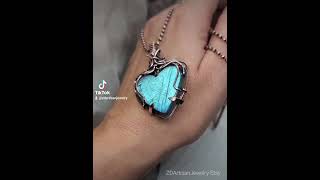 💙Blue labradorite crystal unique handmade ooak Heart talisman pendant by zdartisanjewelry IG [upl. by Elinet]