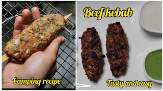 Beef kabab  Beef seekh kebab  camping recipe beefkebab beefkabab seekhkabab kababrecipe viral [upl. by Nealy]