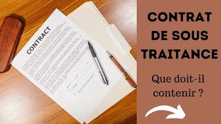 COMMENT FAIRE UN CONTRAT DE SOUS TRAITANCE prestation de service contratsoustraitance [upl. by Castorina748]