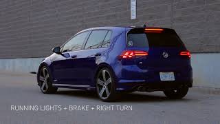 Golf 7R w Euro Mk75 LED Replica Tail Lights [upl. by Idhem]