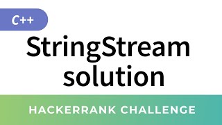 StringStream in C HackerRank Solution [upl. by Irahk393]