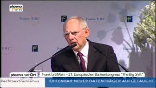 21 Europäischer Bankenkongress  Rede von Wolfgang Schäuble [upl. by Dwane]