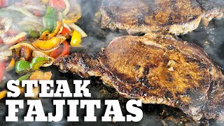 Steak Fajitas on the Griddle  Easy Flat Top Grill Recipe [upl. by Niassuh]