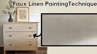 I Finally Tried the FAUX LINEN TECHNIQUE  Furniture Painting Idea [upl. by Elledoj]