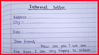 Informal Letter Writing In English  How to write Informal letter In English  Easy essay [upl. by Flss]