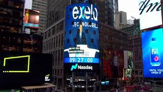 NASDAQ Marquee Footage from Exela Technologies Opening Bell Ceremony [upl. by Basia]